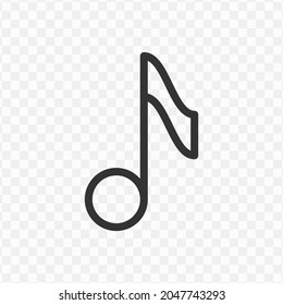 Vector illustration of music icon in dark color and transparent background(png).