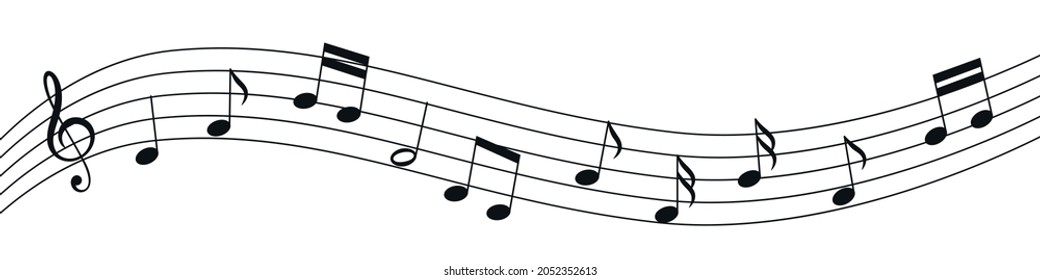 Vector illustration of music notation. Musical symbols on the stave