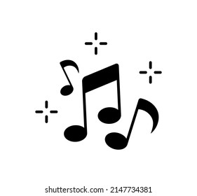 vector illustration of music note celebrate icon on white background