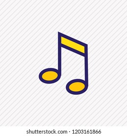 Vector illustration of music note icon colored line. Beautiful celebration element also can be used as quaver icon element.
