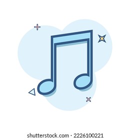 Vector illustration music note icon in comic style