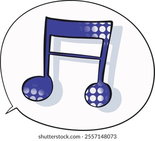 vector illustration of music note, musical elements icon, melody sing symbol, isolated on transparent background