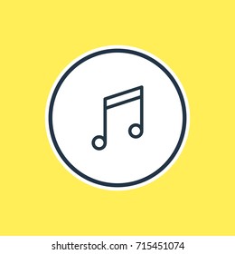 Vector Illustration Of Music Note Outline. Beautiful Leisure Element Also Can Be Used As Quaver Element.