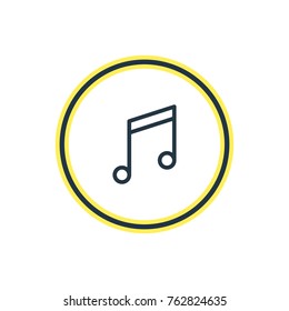 Vector Illustration Of Music Note Outline. Beautiful Leisure Element Also Can Be Used As Quaver Element.