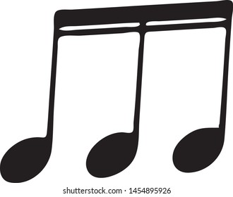 Vector illustration of a Music note sign icon or symbol 