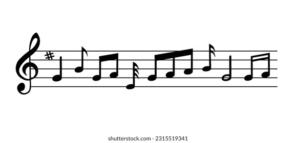 Vector illustration of the Music notes.