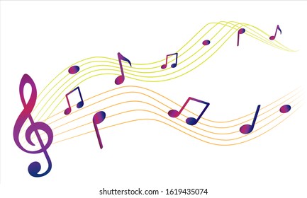 Vector illustration music notes logo graphic design