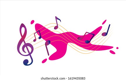 Vector illustration music notes logo graphic design