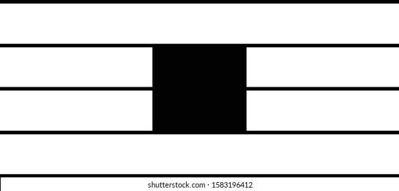 vector illustration of Music Oct-whole note rest on staff lines