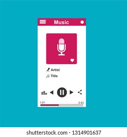 Vector illustration of music player flat design concept. - Vector