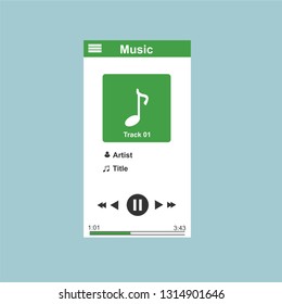 Vector illustration of music player flat design concept. - Vector