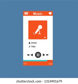 Vector illustration of music player flat design concept. - Vector