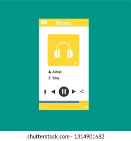 Vector illustration of music player flat design concept. - Vector