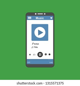 Vector illustration of music player flat design concept. - Vector