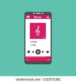 Vector illustration of music player flat design concept. - Vector