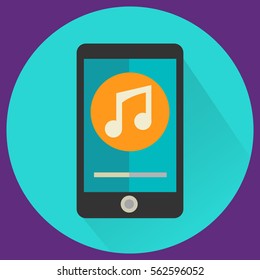 Vector illustration of music player flat design concept.