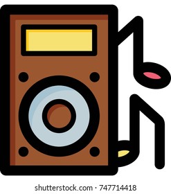 
Vector illustration of Music player. Portable media player colored icon
