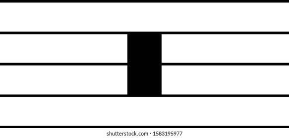 vector illustration of Music Quad whole note rest on staff lines