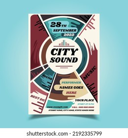 Vector Illustration of Music Sound Flyer, Poster