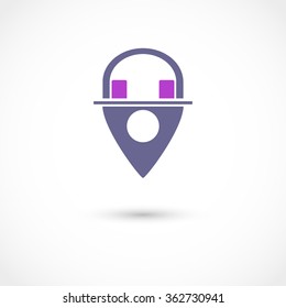 Vector illustration of Music store tag. Eps 10, contains transparency