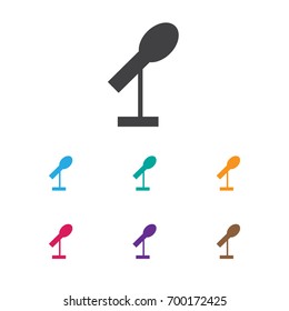 Vector Illustration Of Music Symbol On Media Interview Icon. Premium Quality Isolated Journalism Equipment  Element In Trendy Flat Style.