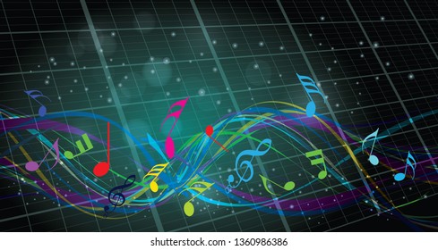 Vector illustration for music technology