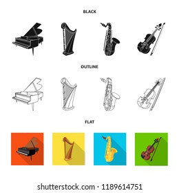 Vector illustration of music and tune icon. Collection of music and tool stock vector illustration.