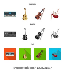 Vector illustration of music and tune icon. Collection of music and tool stock symbol for web.