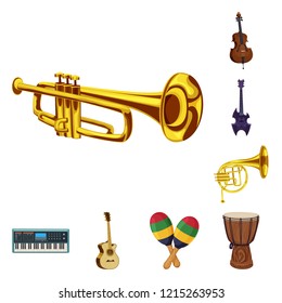 Vector illustration of music and tune icon. Collection of music and tool stock vector illustration.
