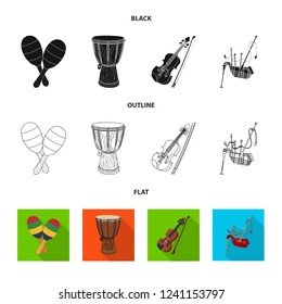 Vector illustration of music and tune icon. Collection of music and tool stock vector illustration.