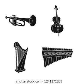 Vector illustration of music and tune icon. Set of music and tool vector icon for stock.