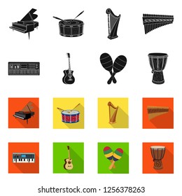 Vector illustration of music and tune icon. Collection of music and tool vector icon for stock.