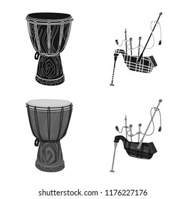 Vector illustration of music and tune logo. Collection of music and tool stock vector illustration.