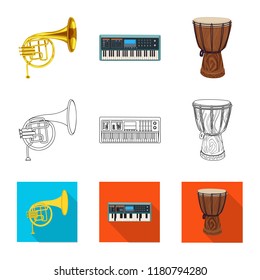 Vector illustration of music and tune logo. Collection of music and tool stock symbol for web.