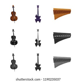 Vector illustration of music and tune logo. Collection of music and tool stock vector illustration.