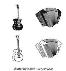 Vector illustration of music and tune logo. Set of music and tool vector icon for stock.