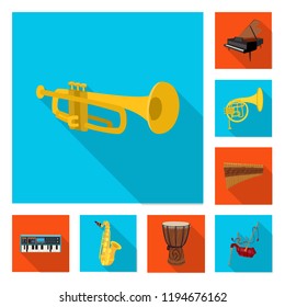 Vector illustration of music and tune logo. Collection of music and tool stock vector illustration.