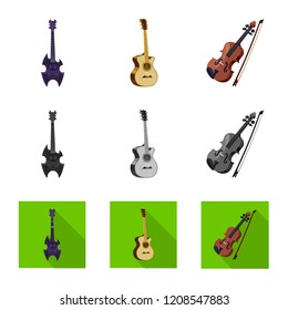 Vector illustration of music and tune logo. Set of music and tool vector icon for stock.