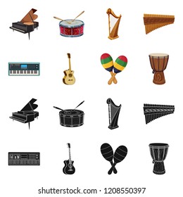 Vector illustration of music and tune logo. Collection of music and tool stock vector illustration.