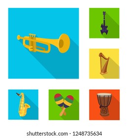Vector illustration of music and tune logo. Set of music and tool vector icon for stock.