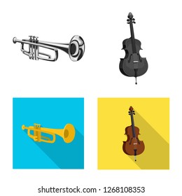 Vector illustration of music and tune logo. Set of music and tool stock symbol for web.