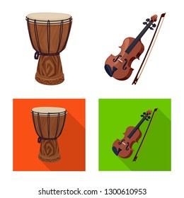 Vector illustration of music and tune logo. Set of music and tool vector icon for stock.