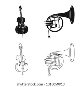 Vector illustration of music and tune logo. Set of music and tool vector icon for stock.