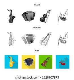 Vector illustration of music and tune logo. Set of music and tool stock vector illustration.
