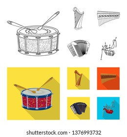 Vector illustration of music and tune logo. Collection of music and tool stock symbol for web.