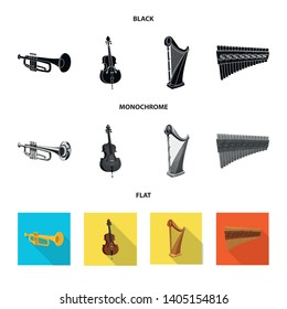 Vector illustration of music and tune logo. Set of music and tool stock vector illustration.