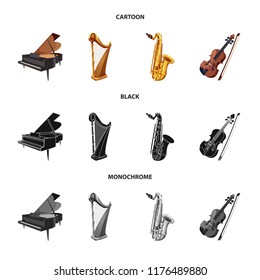 Vector illustration of music and tune sign. Collection of music and tool stock symbol for web.