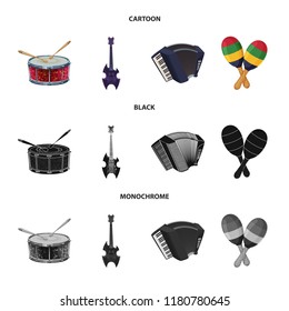 Vector illustration of music and tune sign. Collection of music and tool stock vector illustration.