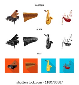Vector illustration of music and tune sign. Collection of music and tool vector icon for stock.