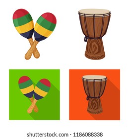 Vector illustration of music and tune sign. Collection of music and tool stock vector illustration.